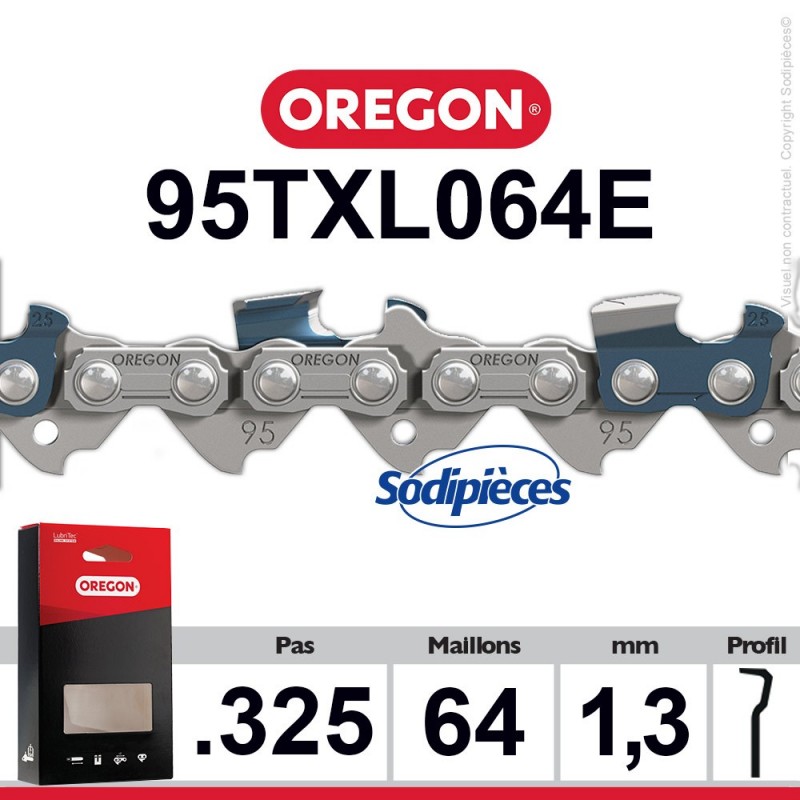 Chaîne de Tronçonneuse Oregon 95VPX064E Micro-Lite .325 1,3 mm 64 maillons