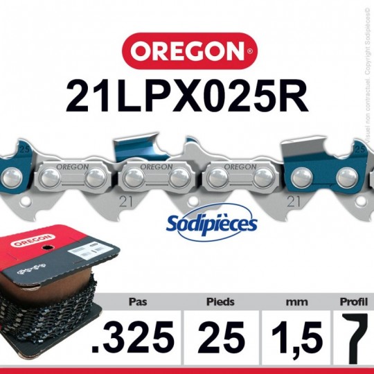 Chaîne 21LPX025R OREGON Super 20.325". 1,5 mm. 25 pieds