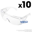 Pack de 10 paires de lunettes de protection pour meulage et travaux de jardinage