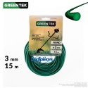 Fil débroussailleuse rond. 3 mm x 15 m. Greentek